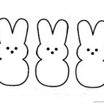 Peeps Coloring Pages Three Easter Bunnies Pattern