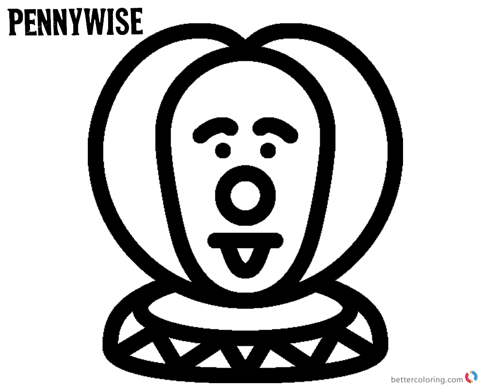 Pennywise Coloring Pages Baby Pennywise Lineart  printable for free