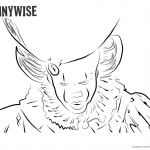 Pennywise Coloring Pages Clown Peenywise Black and White