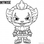 Pennywise Coloring Pages Draw Cartoon Style Pennywise the Clown