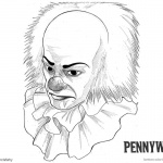 Pennywise Coloring Pages Fan Art Black and White Clipart