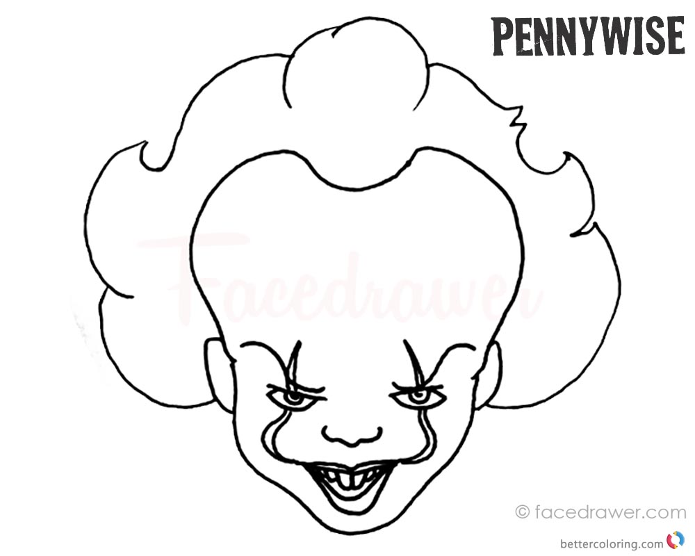 Pennywise Coloring Pages How to Draw Pennywise Outline printable for free