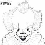 Pennywise Coloring Pages Inktober Black and White