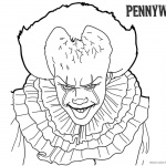 Pennywise Coloring Pages Inktober Black and White