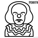 Pennywise Coloring Pages Simple Drawing Chibi Pennywise