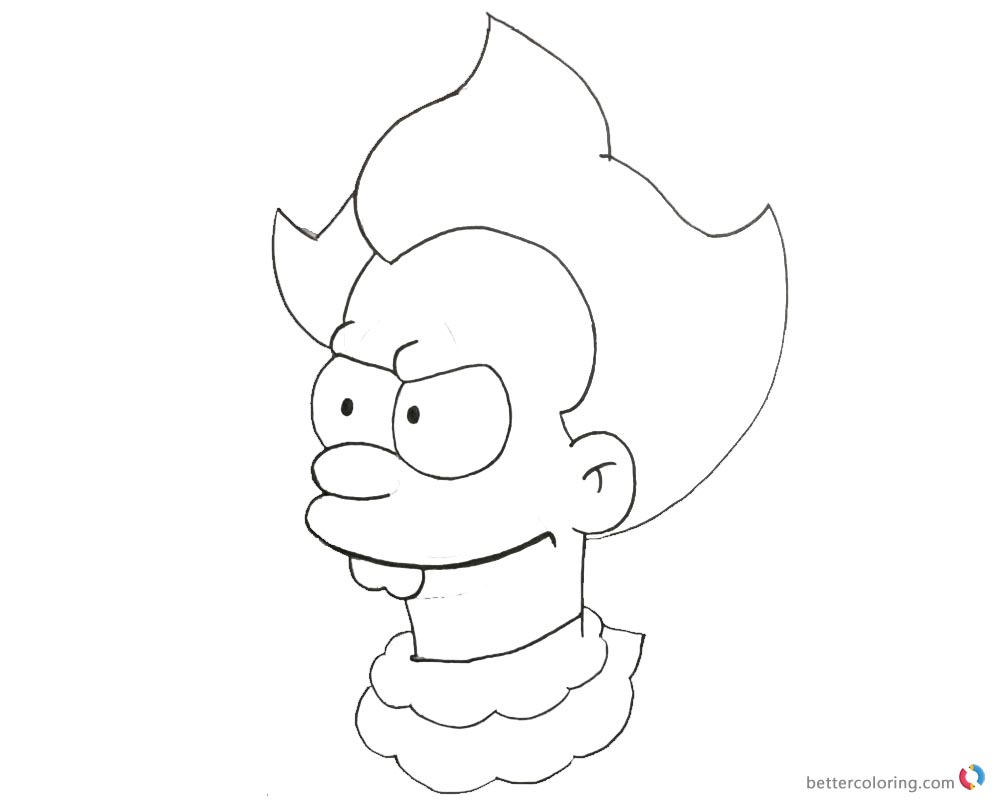 Pennywise Coloring Pages Simpson Style printable for free