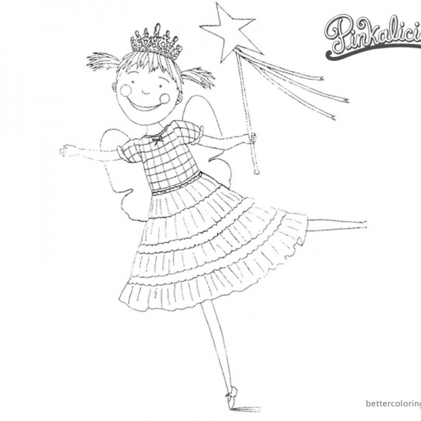 Pinkalicious Coloring Pages with flower and Unicorn - Free Printable