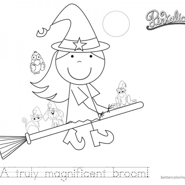 Pinkalicious Coloring Pages Unicorn and Butterflies Free Printable