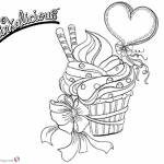 Pinkalicious Coloring Pages fancy cupcake