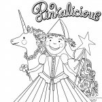 Pinkalicious Coloring Pages with flower and Unicorn