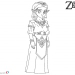 Princess Zelda Coloring Pages Black and White