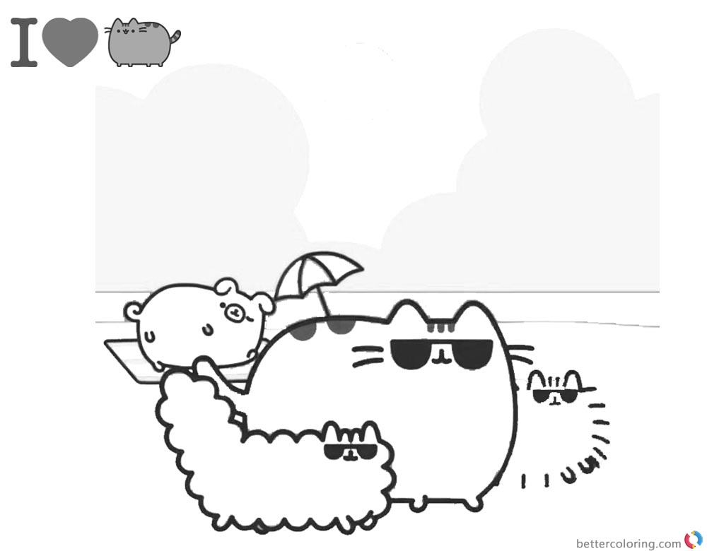 Pusheen Coloring Pages For Kids