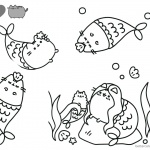 Pusheen Coloring Pages Beautiful Mermaid