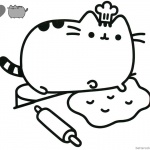 Pusheen Coloring Pages Busy Cooking