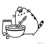 Pusheen Coloring Pages Cooking