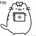 Pusheen Coloring Pages Doctor Cosplay