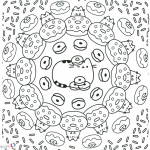 Pusheen Coloring Pages Donuts World Pattern