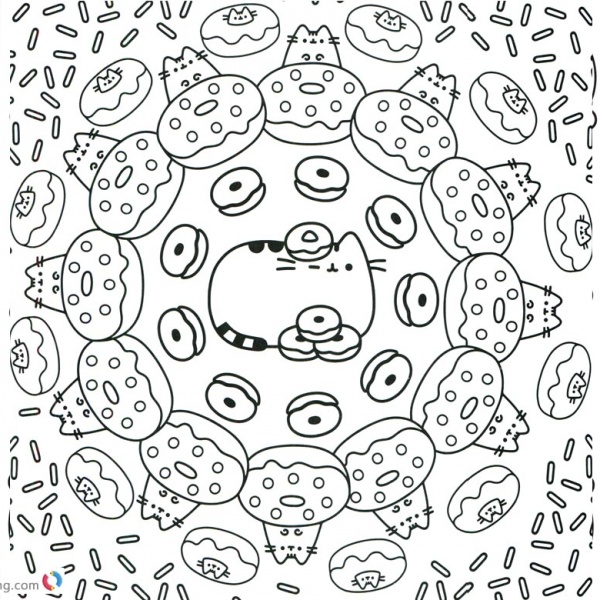 pusheen dinosaur coloring pages