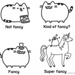 Pusheen Coloring Pages Guide to Being Fancy