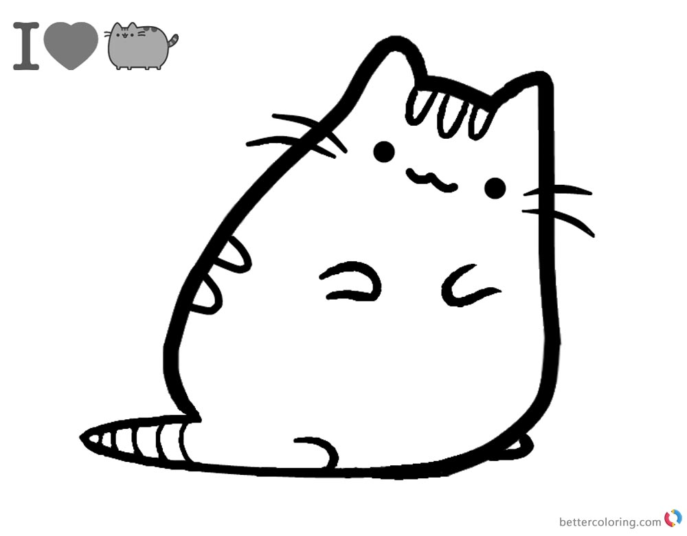 Pusheen Coloring Pages Little Cute Pusheen printable and free