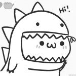 Pusheen Coloring Pages Lovely Dinosaur