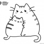 Pusheen Coloring Pages Mum’s Hug