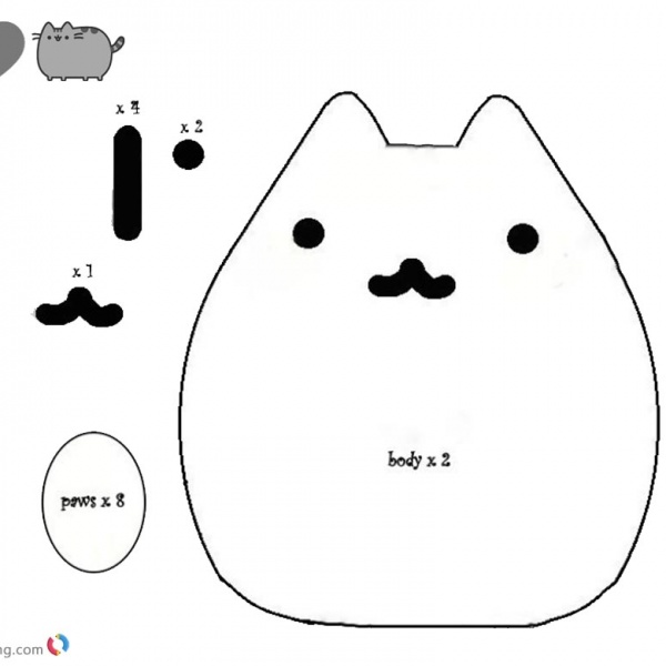 pusheen dinosaur coloring pages