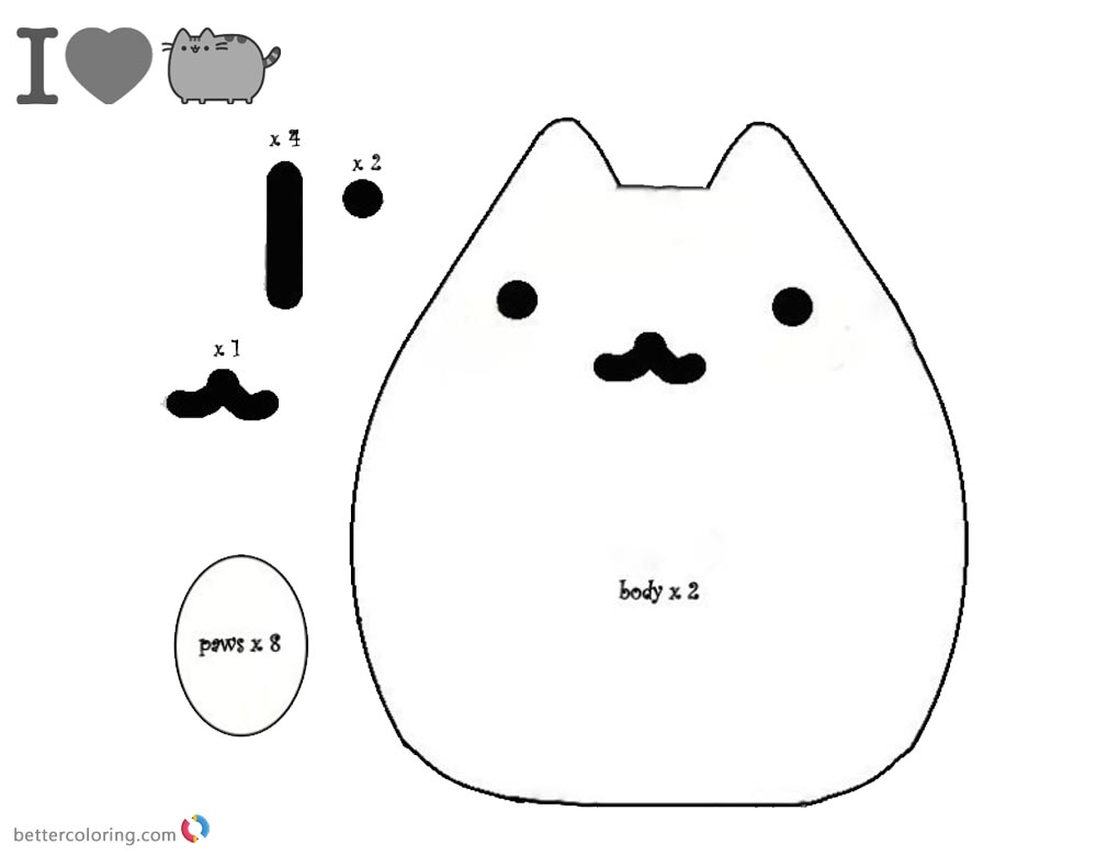Pusheen Coloring Pages Paper DIY Worksheet printable and free