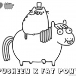 Pusheen Coloring Pages Pusheen Ride Fat Pony