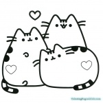 Pusheen Coloring Pages Pusheen with Heart Symbol