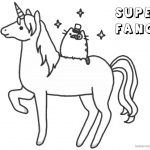 Pusheen Coloring Pages Super Fancy Unicorn