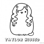 Pusheen Coloring Pages Taylor Hissed