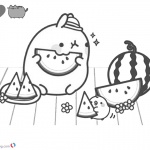 Pusheen Coloring Pages Watermelon