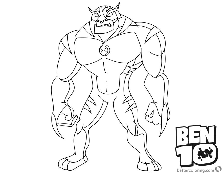 Rath form Ben 10 Coloring Pages Alien Force printable for free