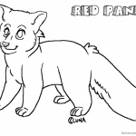 Realistic Red Panda Coloring Pages Line Drawing