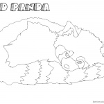 Realistic Red Panda Coloring Pages Sleeping