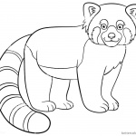 Red Panda Coloring Pages Lineart Black and White