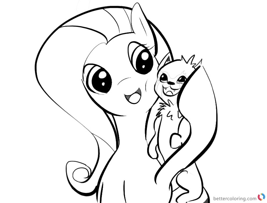 Red Panda Coloring Pages My Little Pony with Red Panda Pet printable for free