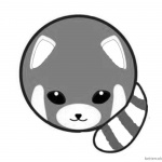 Red Panda Coloring Pages Round Body