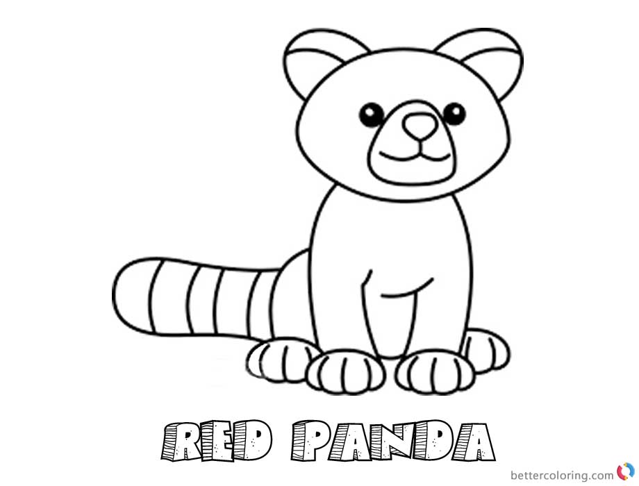 Red Panda Coloring Pages Simple Lline printable for free