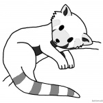 Red Panda Coloring Pages Sleeping