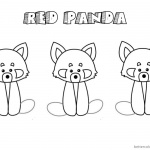 Red Panda Coloring Pages Three Baby Red Pandas