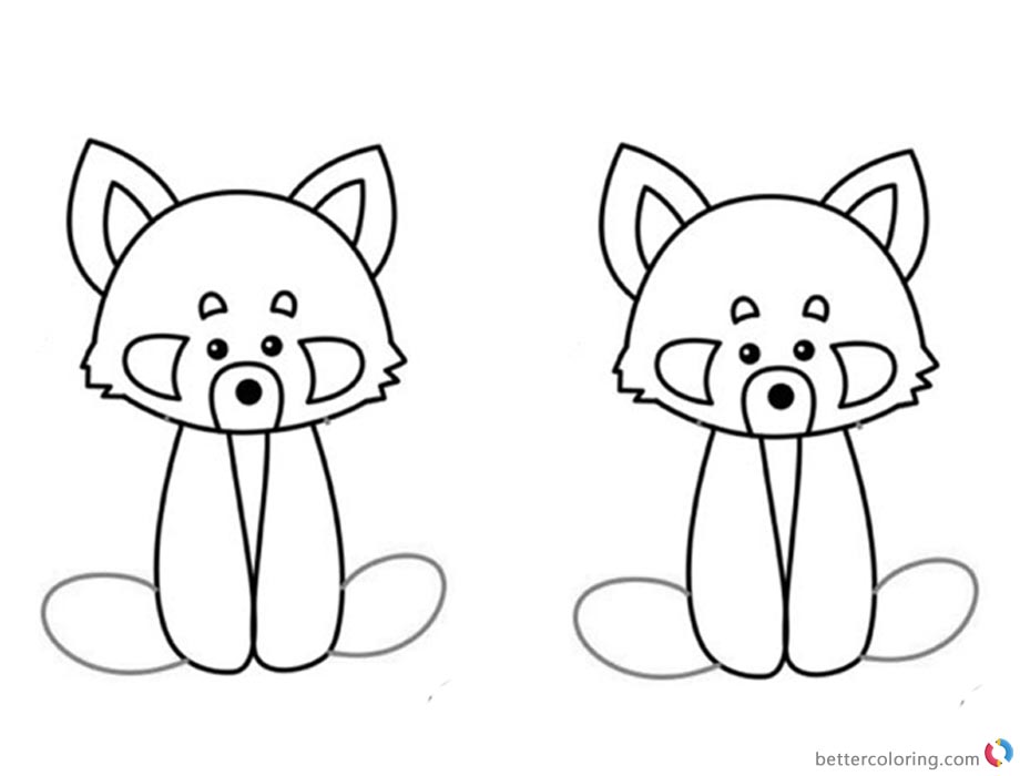 Red Panda Coloring Pages Two Red Pandas Clipart - Free Printable