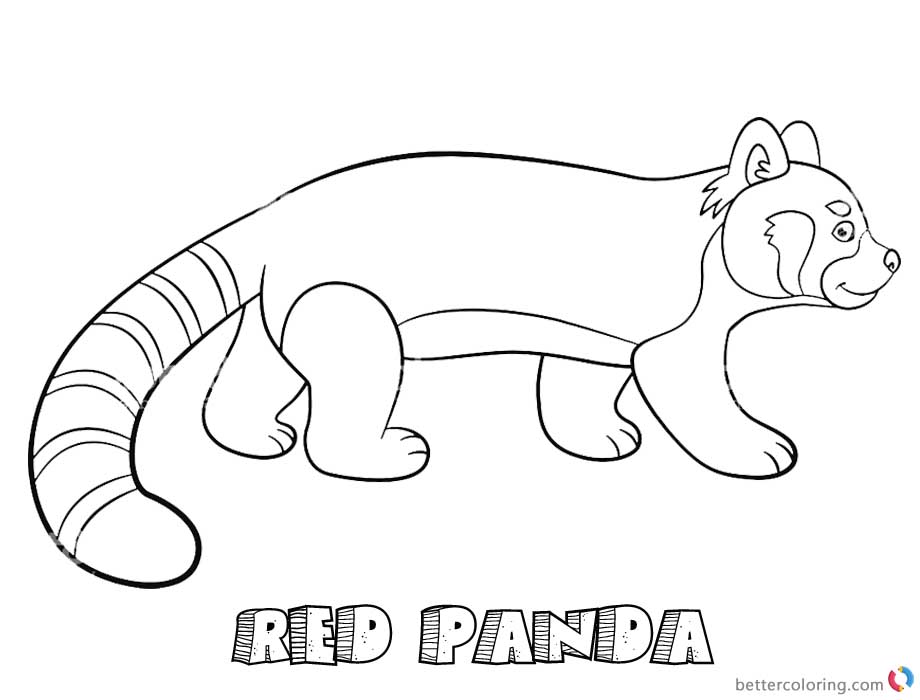 Red Panda Coloring Pages Walking printable for free