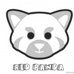 Red Panda Head Coloring Pages