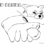 Red Panda Coloring Pages Eating Bamboo