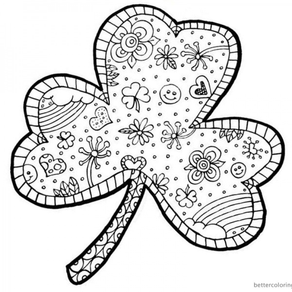 Shamrock coloring pages simple art - Free Printable Coloring Pages