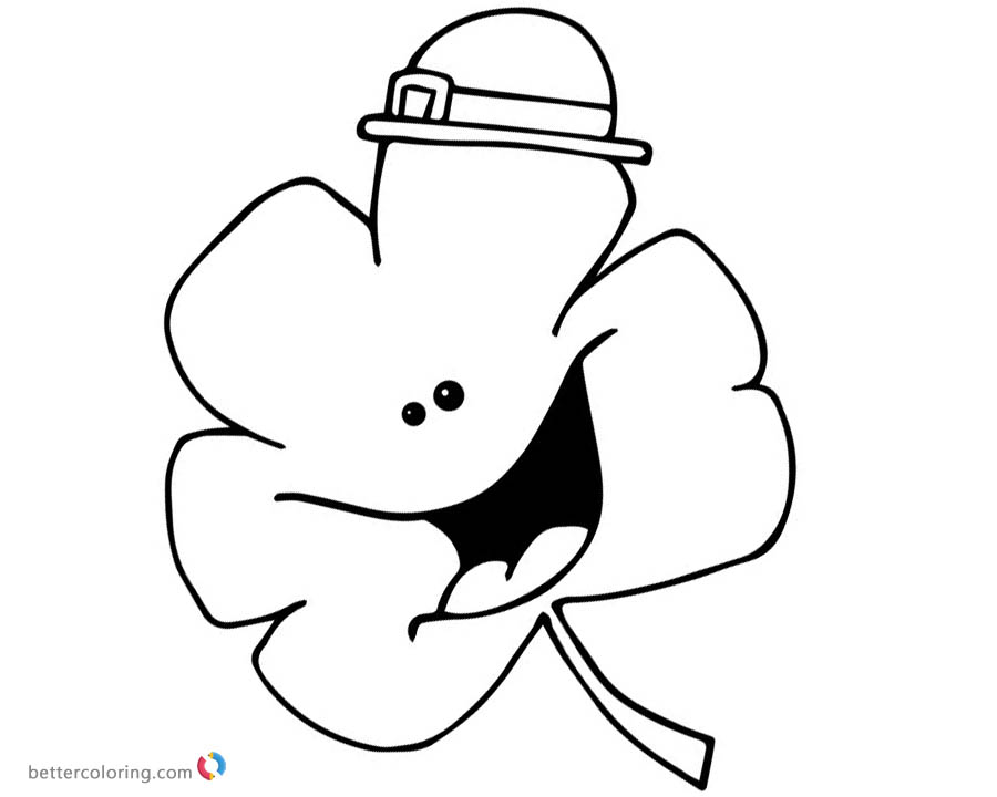 Shamrock coloring pages Happy St Patrick day printable