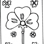 Shamrock coloring pages flowers card for St Patrick day