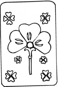 Shamrock coloring pages flowers card for St Patrick day